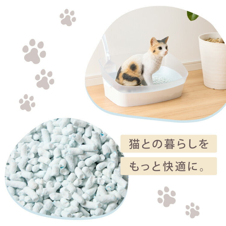 猫砂 紙 紙砂 60L 12L×5袋 日本製 国産 色が変わる 消臭 固まる 流せる トイレに流せる 燃やせる 燃えるゴミ 小さく固まる 青色に変わる 紙の猫砂 猫トイレ トイレ砂 大容量 多頭飼い CL-BL60