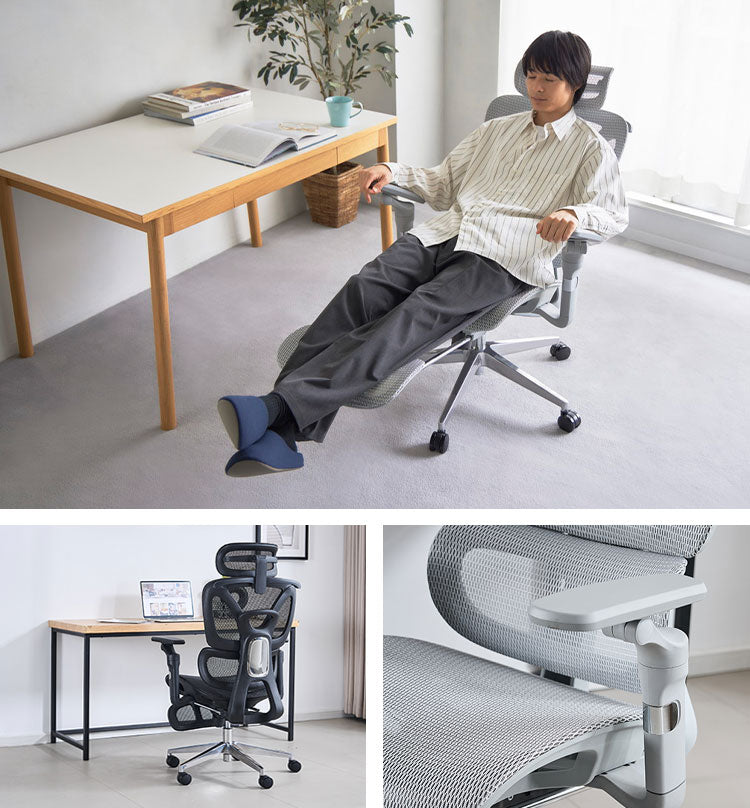 アップサイド ドゥ ソラリス プロ エルゴノミクスチェア フットレスト付き LC-E-39 デスクチェア チェア 椅子 オフィス リクライニング 調節 メッシュ張地 ヘッドレスト 6Dアーム オフィスチェア(代引不可)