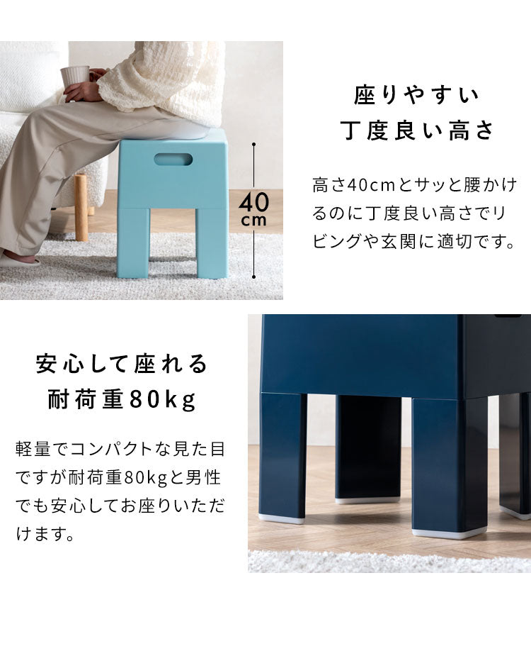 収納スツール コンパクト スツール 収納 すきま収納 軽量 コンパクトスツール チェア 椅子 雑貨収納 小物収納 収納ケース 収納ボックス 収納付きスツール 簡単組立 Ponetta ポネッタ(代引不可)