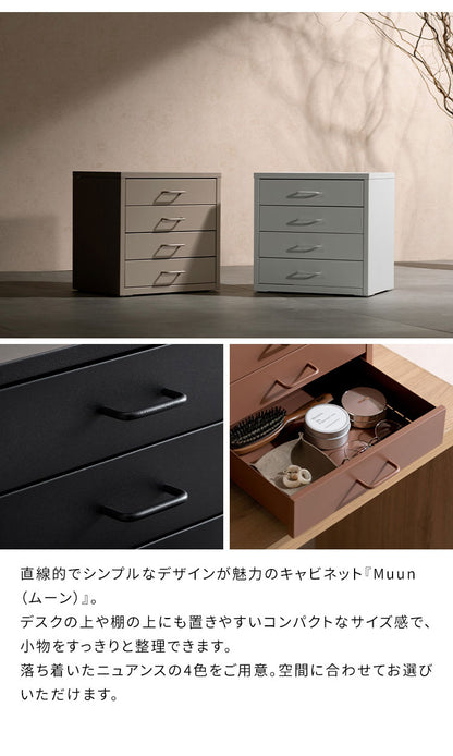 ドロワーキャビネット Muun ムーン 幅35cm 高さ35cm 奥行26cm 収納ボックス 収納 引き出し 引き出し収納 コンパクト 卓上キャビネット キャビネット 卓上 スチール マットスチール 小物入れ 小物収納(代引不可)