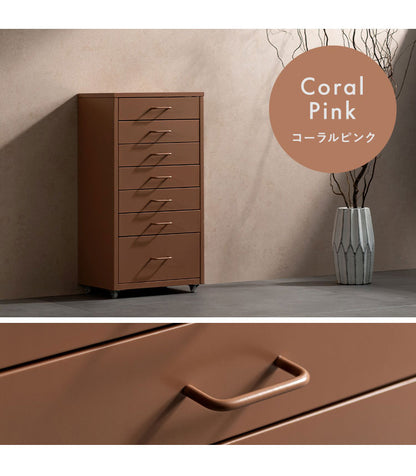 ドロワーキャビネット Muun ムーン 7杯引き出しタイプ 幅35cm 高さ68cm 奥行26cm 収納ボックス 収納 引き出し 引き出し収納 コンパクト 卓上キャビネット キャビネット 卓上 スチール マットスチール(代引不可)