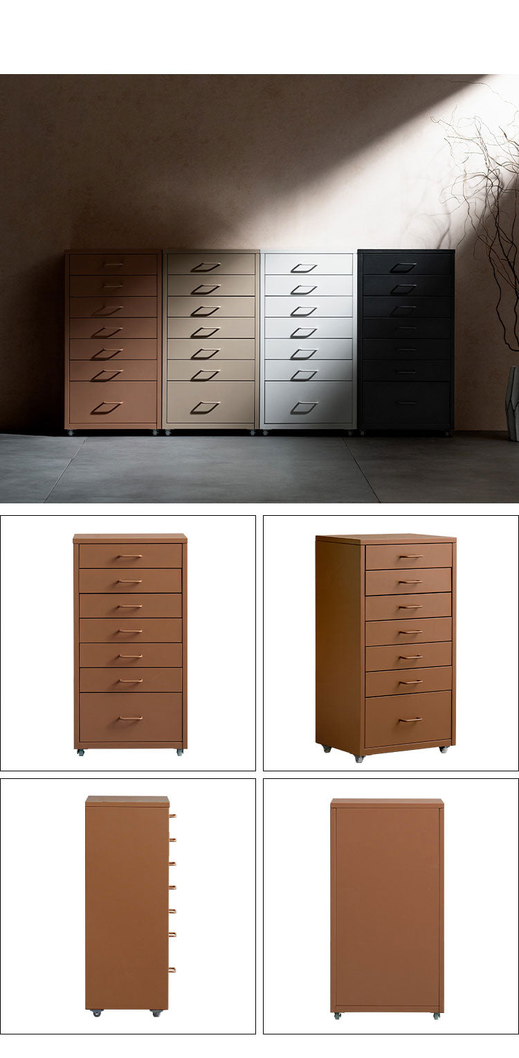 ドロワーキャビネット Muun ムーン 7杯引き出しタイプ 幅35cm 高さ68cm 奥行26cm 収納ボックス 収納 引き出し 引き出し収納 コンパクト 卓上キャビネット キャビネット 卓上 スチール マットスチール(代引不可)