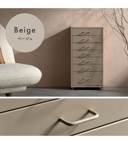 ドロワーキャビネット Muun ムーン 7杯引き出しタイプ 幅35cm 高さ68cm 奥行26cm 収納ボックス 収納 引き出し 引き出し収納 コンパクト 卓上キャビネット キャビネット 卓上 スチール マットスチール(代引不可)
