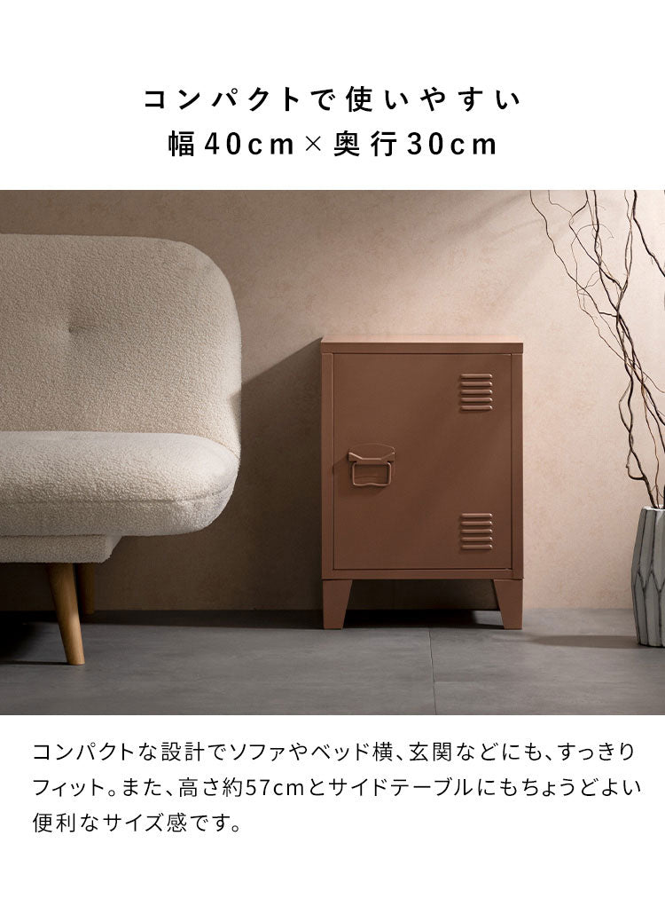 ロッカー Muun ムーン 1枚扉 コンパクト 幅40cm 奥行30cm 高さ57cm マット スチール コンパクト 整理整頓 収納 収納棚 書類 日用品 すっきり収納 マグネット付き おしゃれ シンプル ロッカー収納(代引不可)