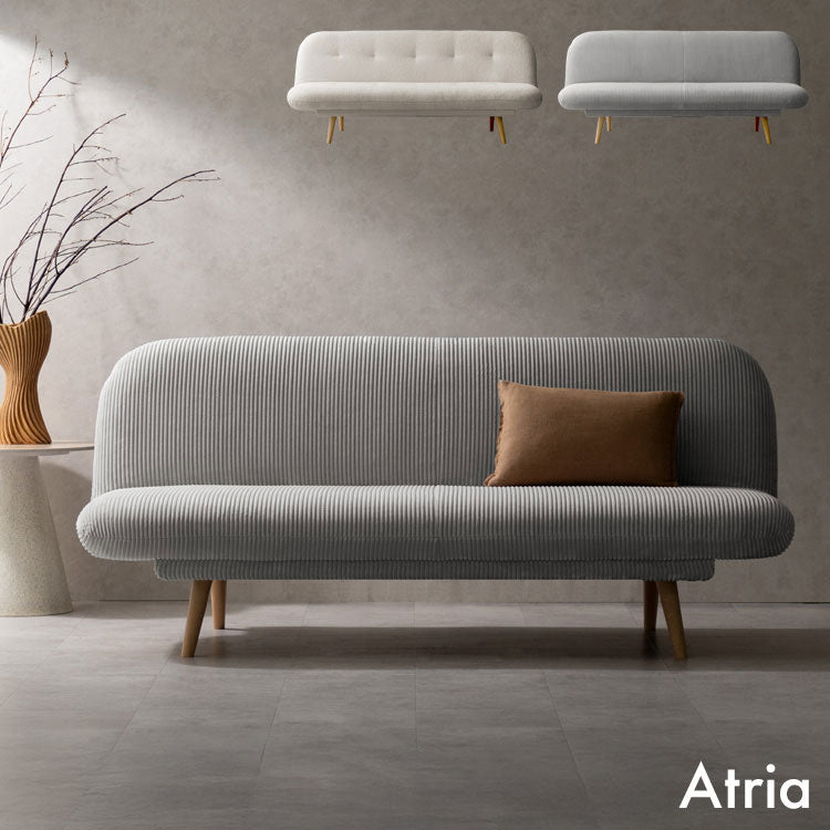 3Pソファベッド Atria アトリア ソファ ソファベッド 3人掛け ブークレ コーデュロイ ゆったり 背もたれ 幅178cm 広々サイズ アームレス リクライニング 3段階 シンプル かわいい おしゃれ(代引不可)
