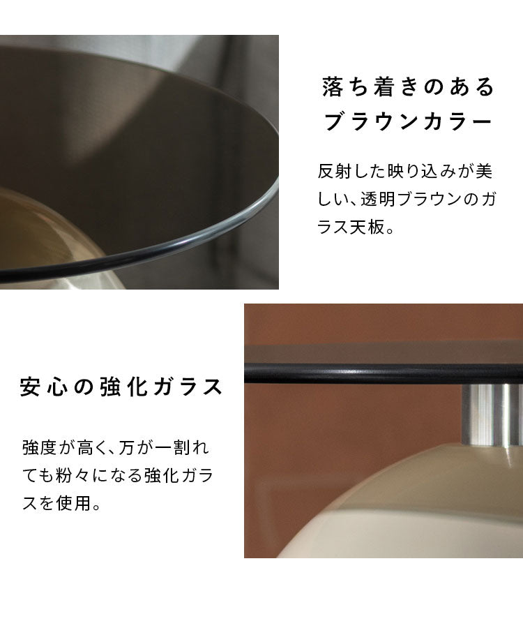 サイドテーブル テーブル ガラス天板 コンパクト ソファ ベッドサイド ソファ横 上品 かわいい ラウンド 直径39.5cm スチール コンパクトサイズ サイドテーブル Signature Studio Ford Noire ノワレ(代引不可)