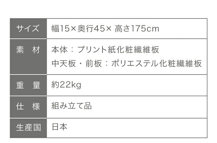 日本製 サニタリーチェスト 幅15cm すき間収納 サニタリー すき間 チェスト ランドリー 棚 ラック チェスト ランドリー収納 北欧 スリム 大容量(代引不可)