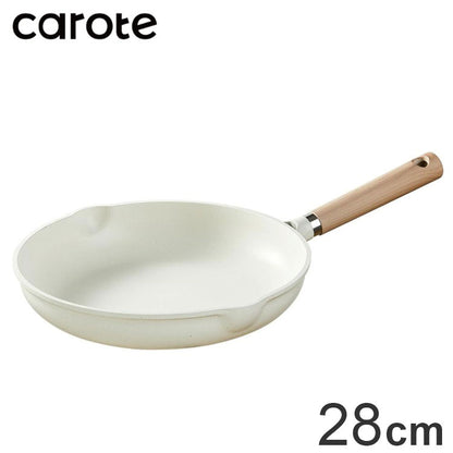 カローテ CAROTE フライパン IH対応 PFOAフリー 28cm IH ガス火対応 ふっ素加工 コーティング 注ぎ口付き お手入れ簡単 アイボリー NM-5006 COSY-ICE かわいい おしゃれ