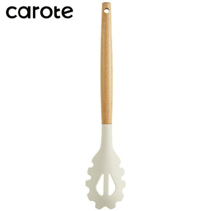 カローテ CAROTE パスタサーバー パスタ スパゲッティ 麺 シリコン 耐熱 アイボリー ホワイト 木製 木柄 かわいい シンプル おしゃれ 使いやすい キッチンツール NM-5048