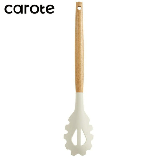 カローテ CAROTE パスタサーバー パスタ スパゲッティ 麺 シリコン 耐熱 アイボリー ホワイト 木製 木柄 かわいい シンプル おしゃれ 使いやすい キッチンツール NM-5048