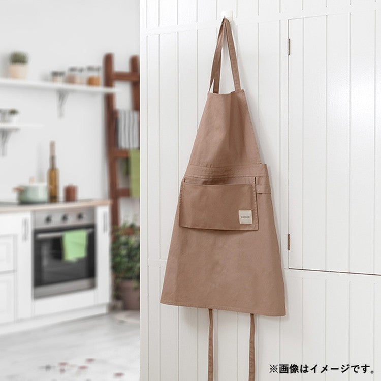カローテ CAROTE バッククロスエプロン 腰巻き 2WAY エプロン コンパクト 収納 タオルループ付き ブラウン 淡色 男女兼用 NM-5062