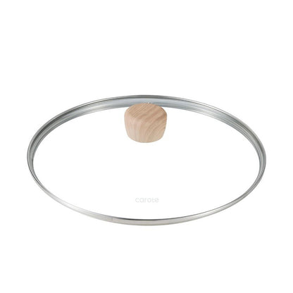 CAROTE カローテ 卓上鍋 両手鍋 26cm IH対応 3~4人 木柄 ガス火対応 ガラス蓋付 アイボリー NM-5152 COSY-ICE かわいい おしゃれ