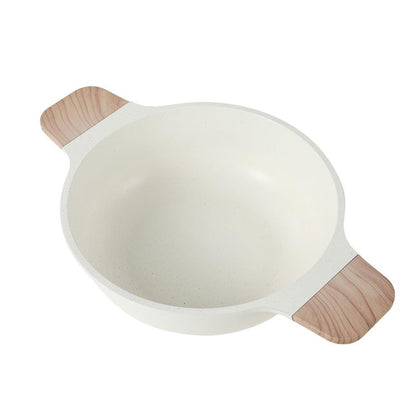 CAROTE カローテ 卓上鍋 両手鍋 26cm IH対応 3~4人 木柄 ガス火対応 ガラス蓋付 アイボリー NM-5152 COSY-ICE かわいい おしゃれ