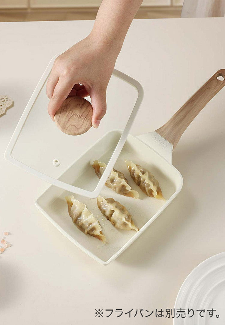 CAROTE カローテ ガラス蓋 14×18cm エッグパン専用 カバー アイボリー NM-5024 COSY-ICE かわいい おしゃれ