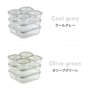 iwaki イワキ 新色 耐熱ガラス保存容器 7点セット パックアンドレンジ パック&レンジ システムセット PC-PRN7G4 PC-PRN7GY2 耐熱ガラス 保存容器 保存コンテナ 下ごしらえ(代引不可)