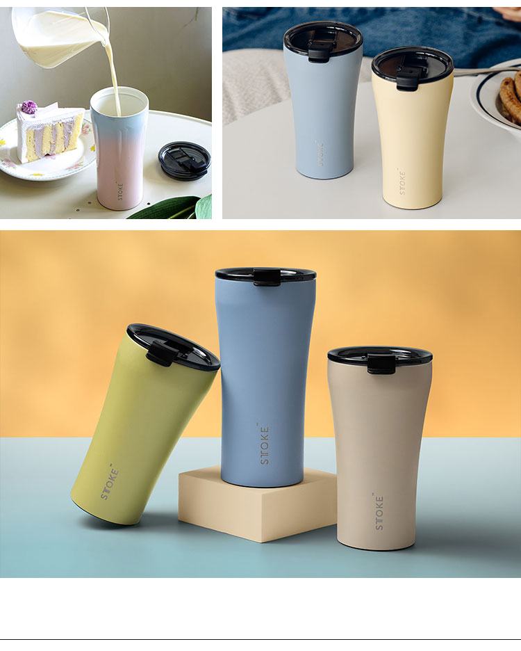 STTOKE ストーク セラミック タンブラー 355ml Lサイズ ミルクOK パッキン 完全密閉 漏れない 完全止水 保冷 保温 広口 洗いやすい ジャストサイズ デスクワーク ドライブ