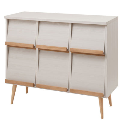 脚付マガジンラック 幅110 ホワイト 完成品 北欧 本収納 ブックラック マガジンラック 棚 シンプル リビングボード キャビネット キャビネット ラック 日本製 レコード 雑誌(代引不可)