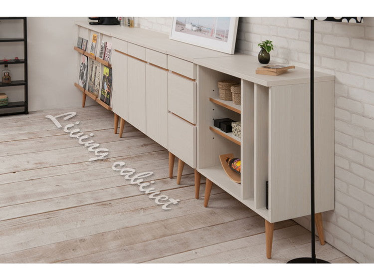 脚付マガジンラック 幅110 ホワイト 完成品 北欧 本収納 ブックラック マガジンラック 棚 シンプル リビングボード キャビネット キャビネット ラック 日本製 レコード 雑誌(代引不可)