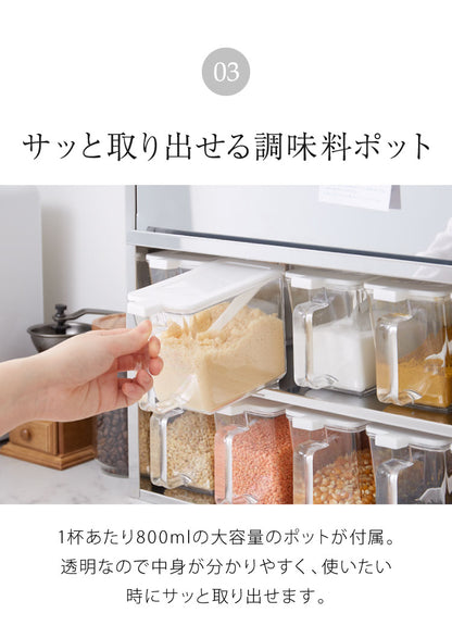 日本製 燕三条 スパイスラック 10杯 ステンレス 調味料ポット付き フラップ扉 調味料ラック キッチン収納 調味料 カウンター上収納 調味料入れ キッチン コンパクト シンプル おしゃれ 棚 卓上 台所(代引不可)