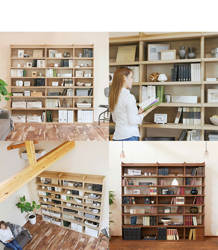 ラック シェルフ 本棚 オープンラック 壁付け本棚 壁面本棚 壁面収納 幅50cm 高さ200cm 棚 大容量本棚 オープン本棚 見せる本棚 見せる収納 移動棚 背の高い 収納棚 収納ラック 木製 絵本棚