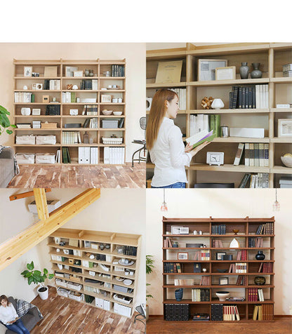 ラック シェルフ 本棚 オープンラック 壁付け本棚 壁面本棚 壁面収納 幅50cm 高さ200cm 棚 大容量本棚 オープン本棚 見せる本棚 見せる収納 移動棚 背の高い 収納棚 収納ラック 木製 絵本棚