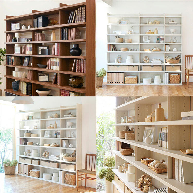 ラック シェルフ 本棚 オープンラック 壁付け本棚 壁面本棚 壁面収納 幅50cm 高さ200cm 棚 大容量本棚 オープン本棚 見せる本棚 見せる収納 移動棚 背の高い 収納棚 収納ラック 木製 絵本棚