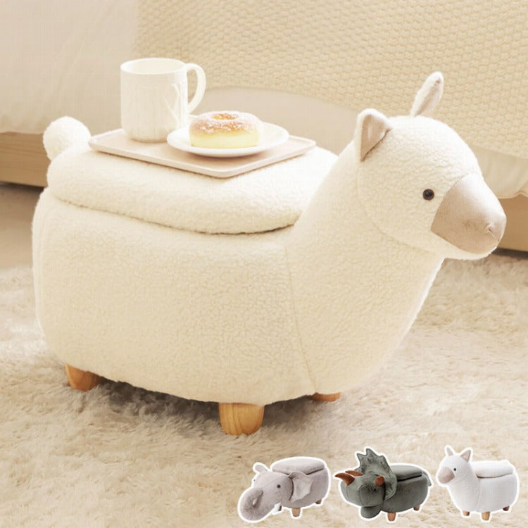 アニマルスツール スツール アニマル かわいい 動物 収納 収納ボックス サイドテーブル テーブル 収納付テーブル アルパカ ゾウ 恐竜 子ども部屋 オットマン 小物入れ 小物収納 収納付き リビング(代引不可)