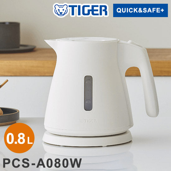 電気ケトル 0.8L ホワイト タイガー魔法瓶 タイガー TIGER PCS-A080W スピード沸とう QUICK&SAFE+ 使いやすい