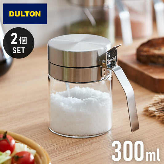【2個セット】DULTON ダルトン スパイスジャー ウィズ スプーン 300ml 調味料入れ 調味料ポット スプーン付き ガラス ステンレス 保存容器 キャニスター おしゃれ