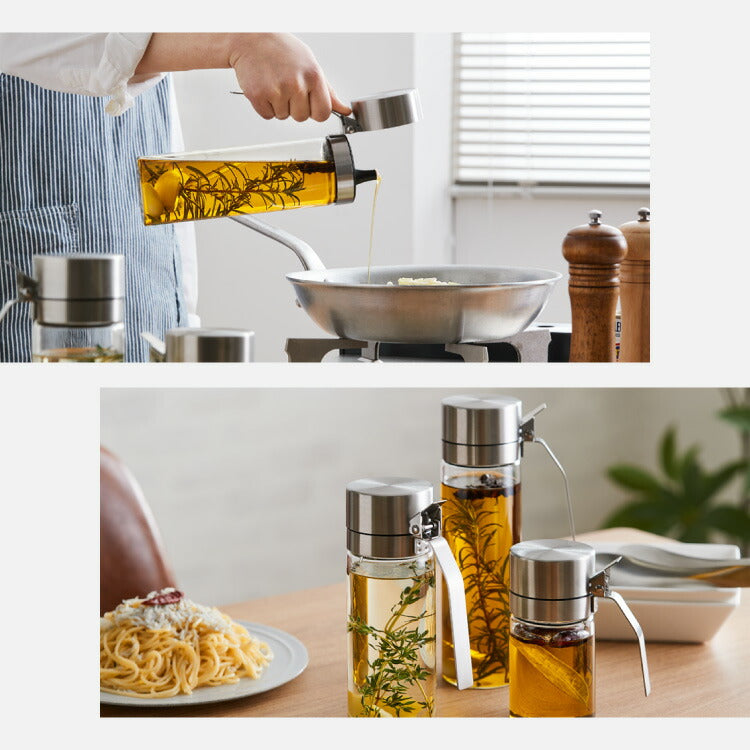 【3個セット】DULTON ダルトン オイルボトル 500ml オイル&ヴィネガーボトル 調味料ボトル ガラス ステンレス 保存容器 調味料ボトル オイル ボトル 調味料入れ おしゃれ