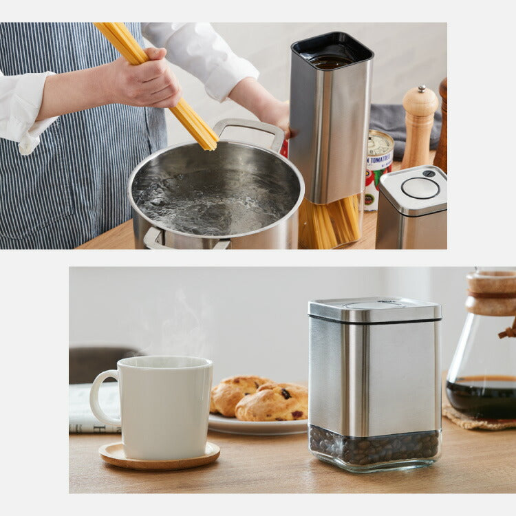 ダルトン 角型 保存容器 Sサイズ 550ml スタッキングOK ワンタッチロック キューブジャー ウィズ プレス リッド ステンレス ガラス 保存容器 キャニスター おしゃれ(代引不可)