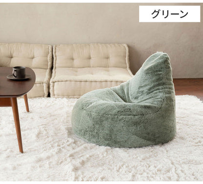 ビーズクッション 背もたれ 三角 ラビットファー ミッシー 60R×60cm 水洗い可能 ドライクリーニング可能 おしゃれ 無地 韓国風 ソファ ビーズ コンパクト プレゼント 保温 保湿(代引不可)