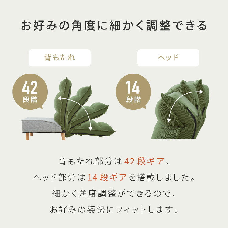 連結OK へたりにくい ポケットコイル 座椅子 脚付き お掃除ロボ対応 42×14段階調整 ヘッドギア付き ハイバック 極厚 1人掛け 2人掛け 3人掛け 折りたたみ コンパクト リクライニング ソファ ロー