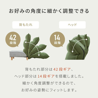 連結OK へたりにくい ポケットコイル 座椅子 脚付き お掃除ロボ対応 42×14段階調整 ヘッドギア付き ハイバック 極厚 1人掛け 2人掛け 3人掛け 折りたたみ コンパクト リクライニング ソファ ロー