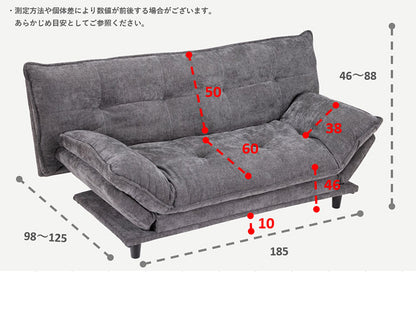 ソファーベッド 3人掛け ソファベッド 幅185cm 開梱設置無料 肘部9段階ギア Sバネ シリコン ウレタン リクライニング ソファー ベッド 3人掛けソファ ロータイプ 北欧 おしゃれ グレー ベージュ(代引不可)