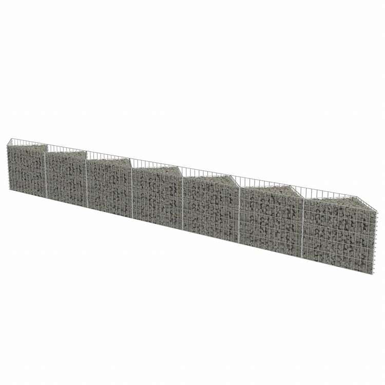 vidaXL ガビオンウォール 亜鉛メッキ鋼製 450x30x50cmハードウェア フェンス&バリア フェンスパネル(代引不可)