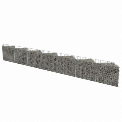 vidaXL ガビオンウォール 亜鉛メッキ鋼製 450x30x50cmハードウェア フェンス&バリア フェンスパネル(代引不可)