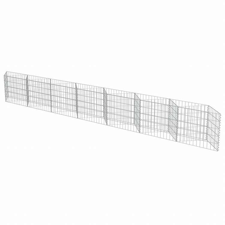 vidaXL ガビオンウォール 亜鉛メッキ鋼製 450x30x50cmハードウェア フェンス&バリア フェンスパネル(代引不可)