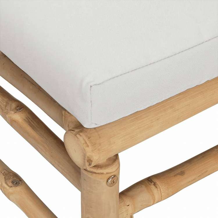 vidaXL ガーデンラウンジ6点セット クッション付き 竹製 ライトグレー家具 アウトドア家具 屋外家具セット(代引不可)