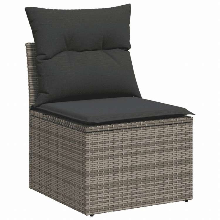 vidaXL ガーデンソファ5点セット クッション付き グレー ポリラタン製家具 アウトドア家具 屋外椅子 屋外用組み合わせソファセット(代引不可)